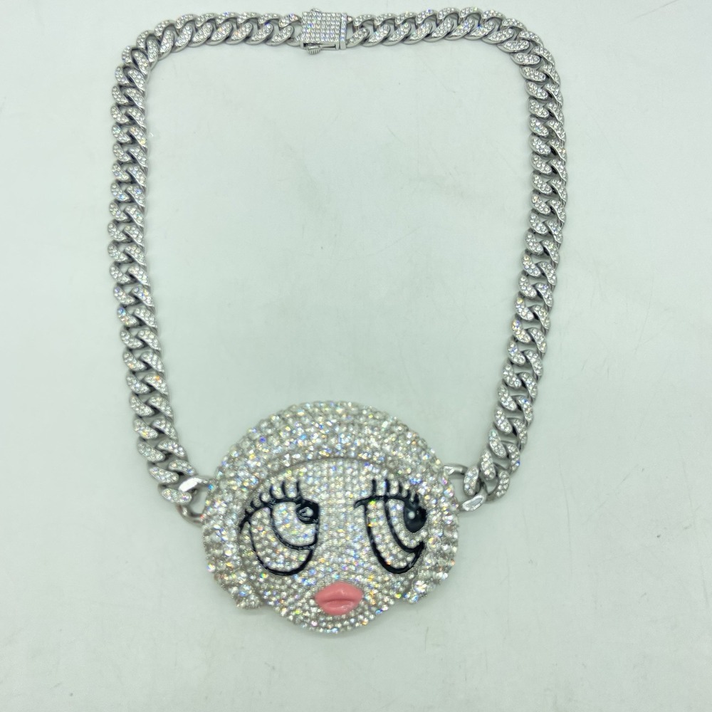 Icespice Munchkin Chain Pendant Necklace Bling Baddie Y2K Hip Hop New Open Box